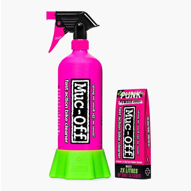 KIT LIMPIADOR BICI MUC-OFF PUNK POWDER + BOTELLA "FOR LIFE"
